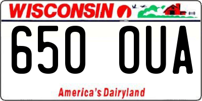 WI license plate 650OUA