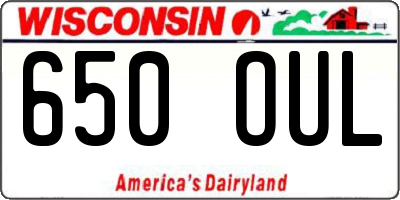 WI license plate 650OUL