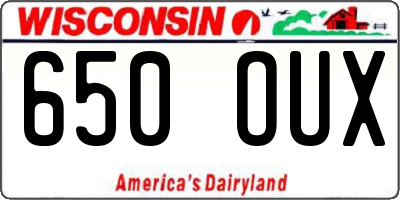 WI license plate 650OUX