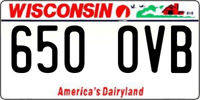 WI license plate 650OVB
