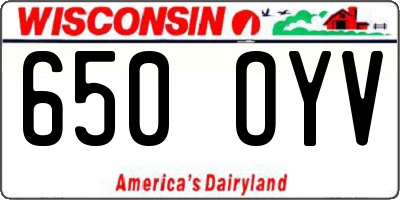 WI license plate 650OYV