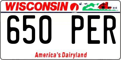 WI license plate 650PER