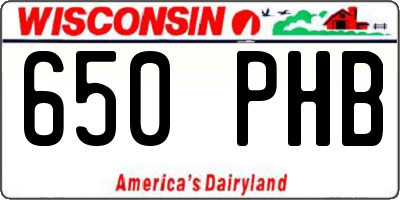 WI license plate 650PHB