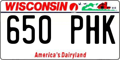 WI license plate 650PHK