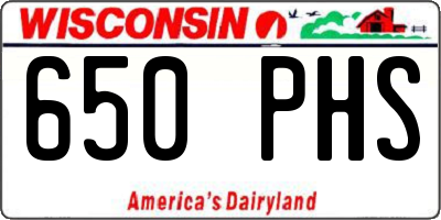 WI license plate 650PHS