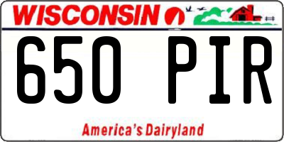 WI license plate 650PIR