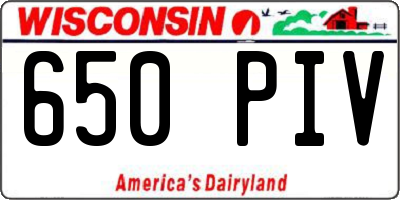 WI license plate 650PIV