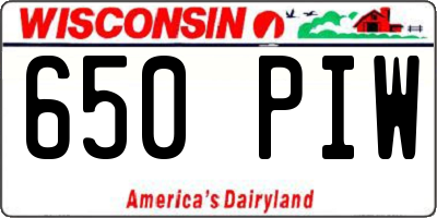 WI license plate 650PIW