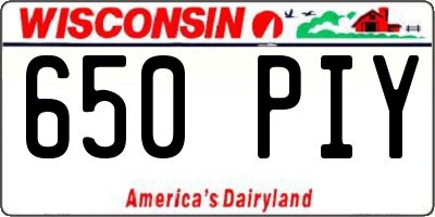 WI license plate 650PIY