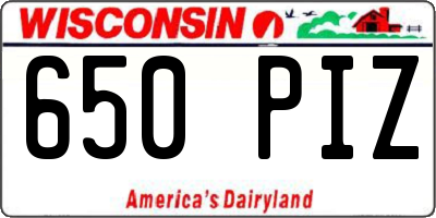 WI license plate 650PIZ