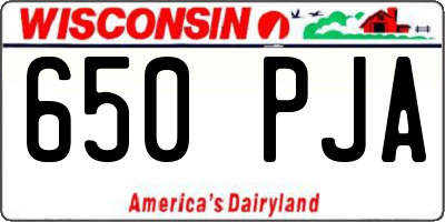 WI license plate 650PJA