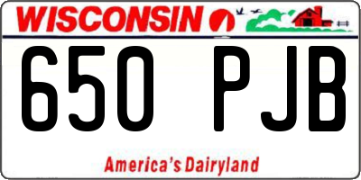 WI license plate 650PJB