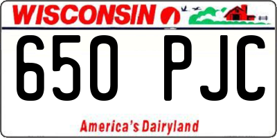 WI license plate 650PJC
