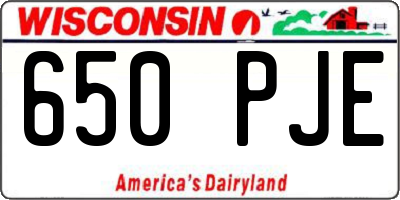 WI license plate 650PJE