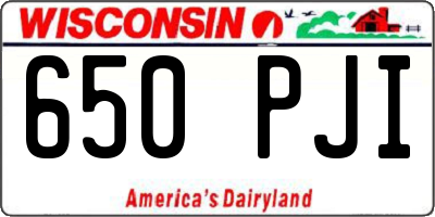 WI license plate 650PJI