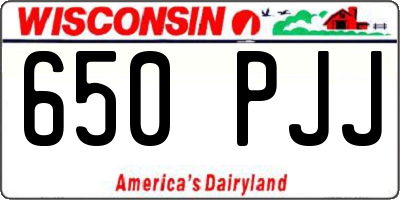 WI license plate 650PJJ