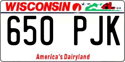 WI license plate 650PJK