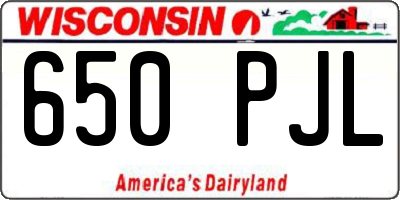 WI license plate 650PJL