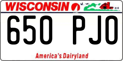 WI license plate 650PJO