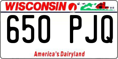 WI license plate 650PJQ