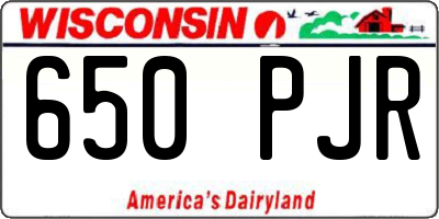 WI license plate 650PJR