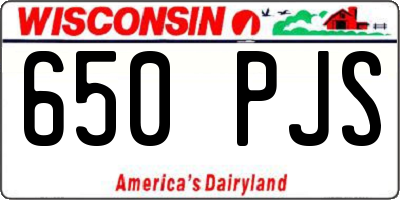 WI license plate 650PJS