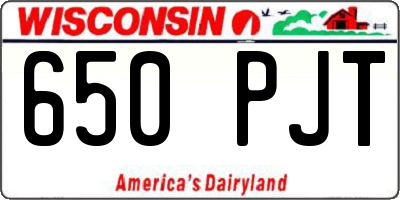 WI license plate 650PJT