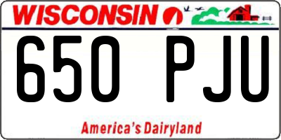 WI license plate 650PJU