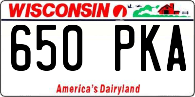 WI license plate 650PKA