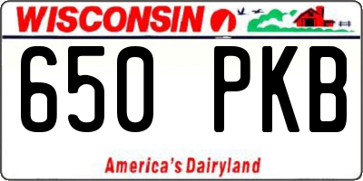 WI license plate 650PKB