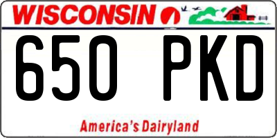WI license plate 650PKD