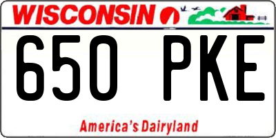 WI license plate 650PKE