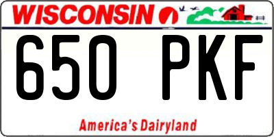 WI license plate 650PKF