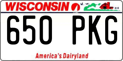 WI license plate 650PKG
