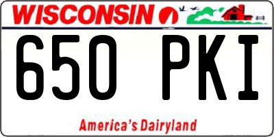 WI license plate 650PKI