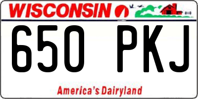 WI license plate 650PKJ