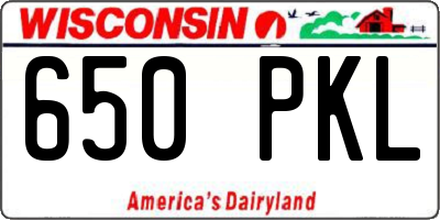WI license plate 650PKL