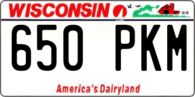 WI license plate 650PKM