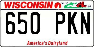 WI license plate 650PKN