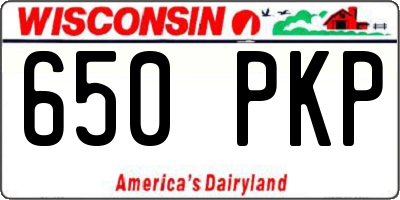 WI license plate 650PKP