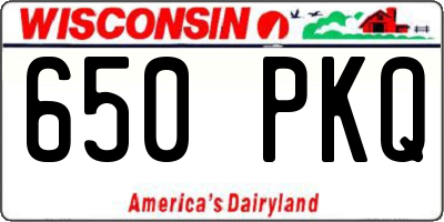 WI license plate 650PKQ