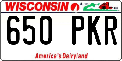 WI license plate 650PKR