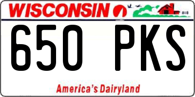 WI license plate 650PKS