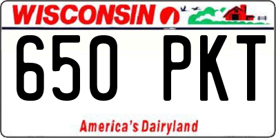 WI license plate 650PKT