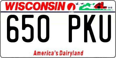 WI license plate 650PKU