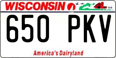 WI license plate 650PKV