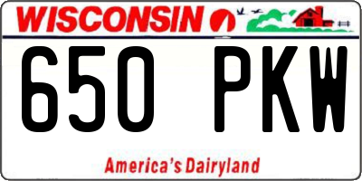 WI license plate 650PKW
