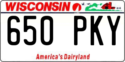 WI license plate 650PKY
