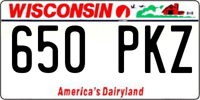 WI license plate 650PKZ