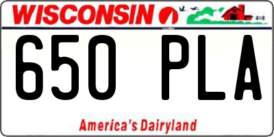 WI license plate 650PLA